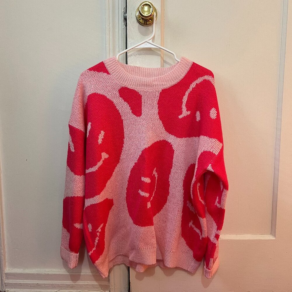 All Fun and Smiles Sweater Pink